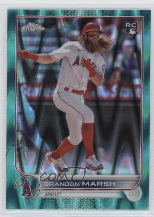 2022 Topps Chrome Sonic Aqua RayWave Refractor 70/199 Brandon Marsh #133 n0c