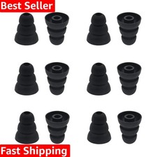 6 Pairs Replacement Triple Flange Ear Tips Earbuds Eartips Silicone Buds for ...