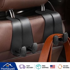 Elegant 2 Pack Car Seat Hooks - Leather for Stylish Organization