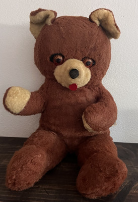 VTG 1950 s Knickerbocker Animal of Distinction Plush Brown Teddy Bear W/ Tongue
