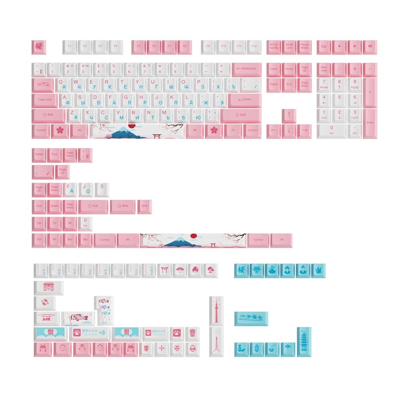 AKKO World Tour Tokyo R2 185-Key Cherry Profile PBT Keycap Set Multi-Language