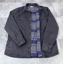 Faherty Jac-Shirt Jacket Blanket Lined CPO Canvas Cotton Button Up Shacket Men L