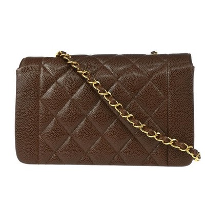 Chanel Brown Calfskin Small Diana Shoulder Bag 186490 | eBay