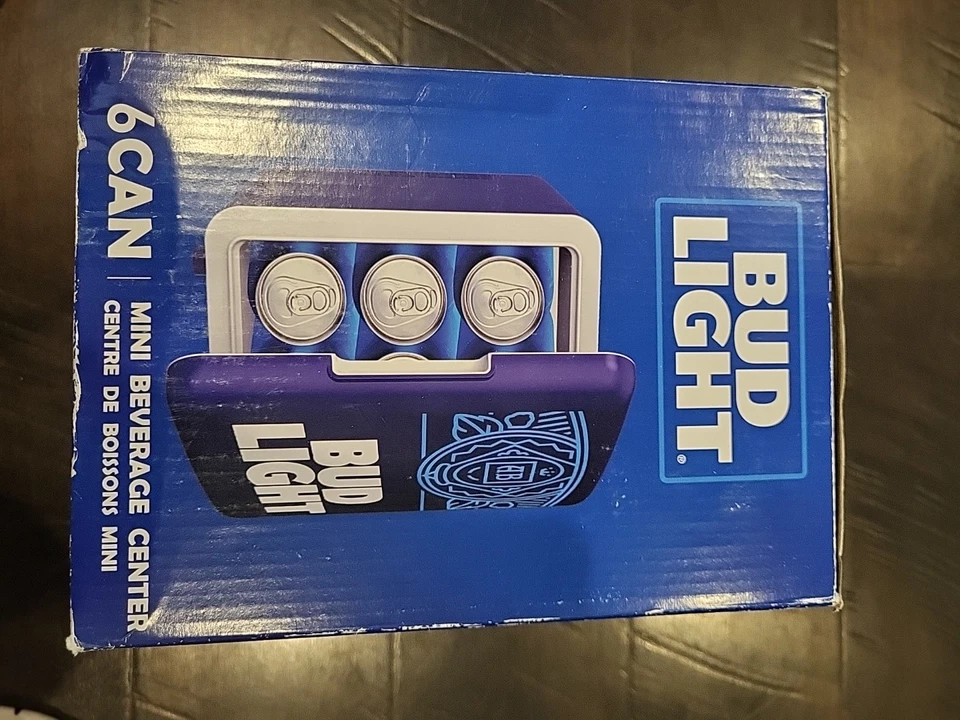 Bud Light Mini Portable Compact Personal Fridge Cooler New In Box 12 Volt New - Image 2 of 4