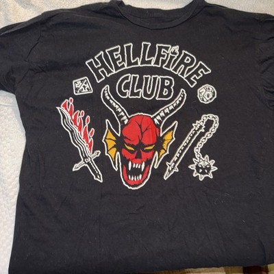 Stranger Things Hellfire Club T-Shirt Size Large Mens Black Netflix