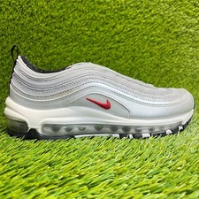 Scarpe da corsa sportive Nike Air Max 97 QS ragazzo taglia 5,5 anni argento rosso sneakers