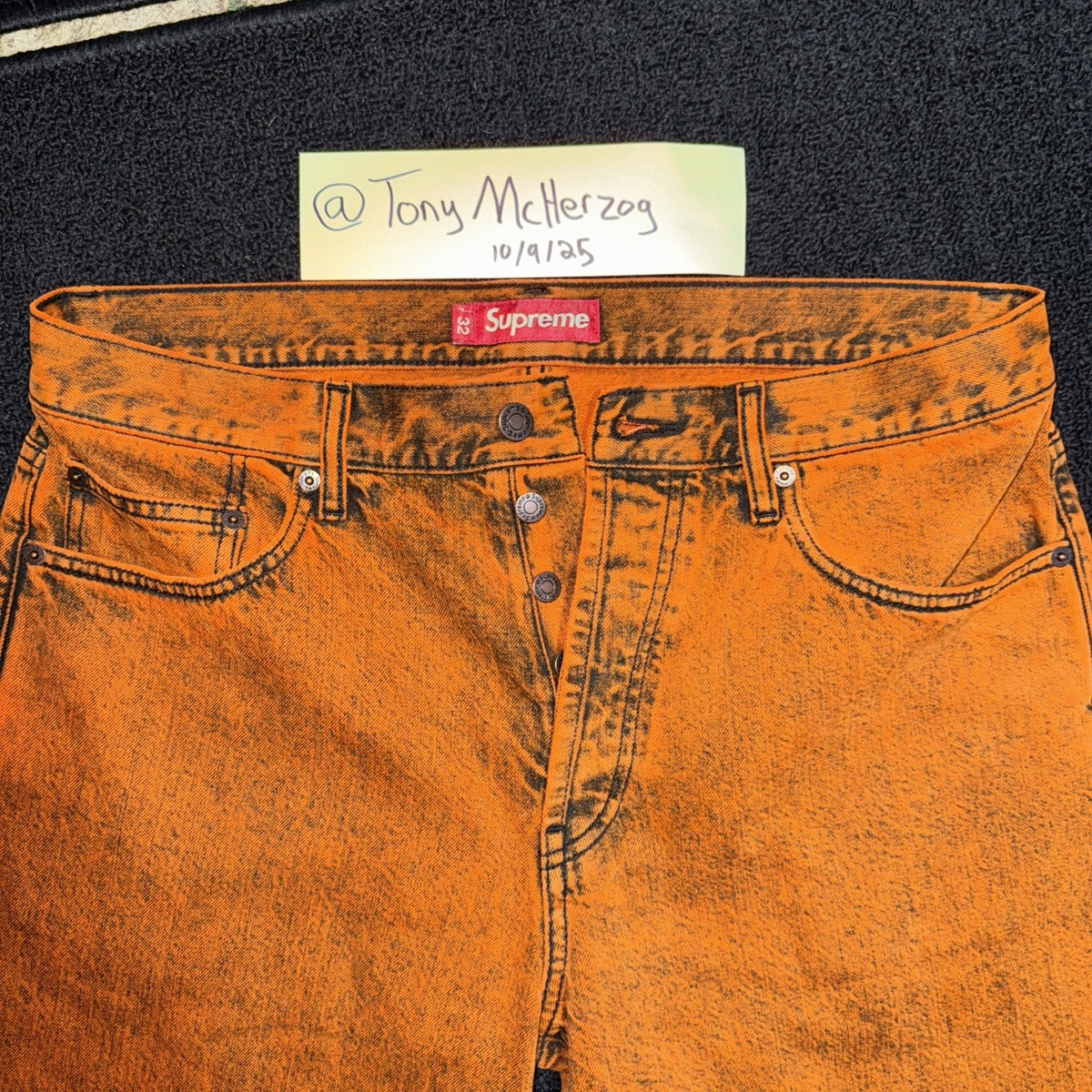 Supreme Regular Jean Overdyed Orange FW25P21 Size 32x32 BRAND NEW