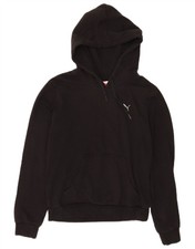 Puma Womens Hoodie Jumper UK 10 Small Black Cotton BA08