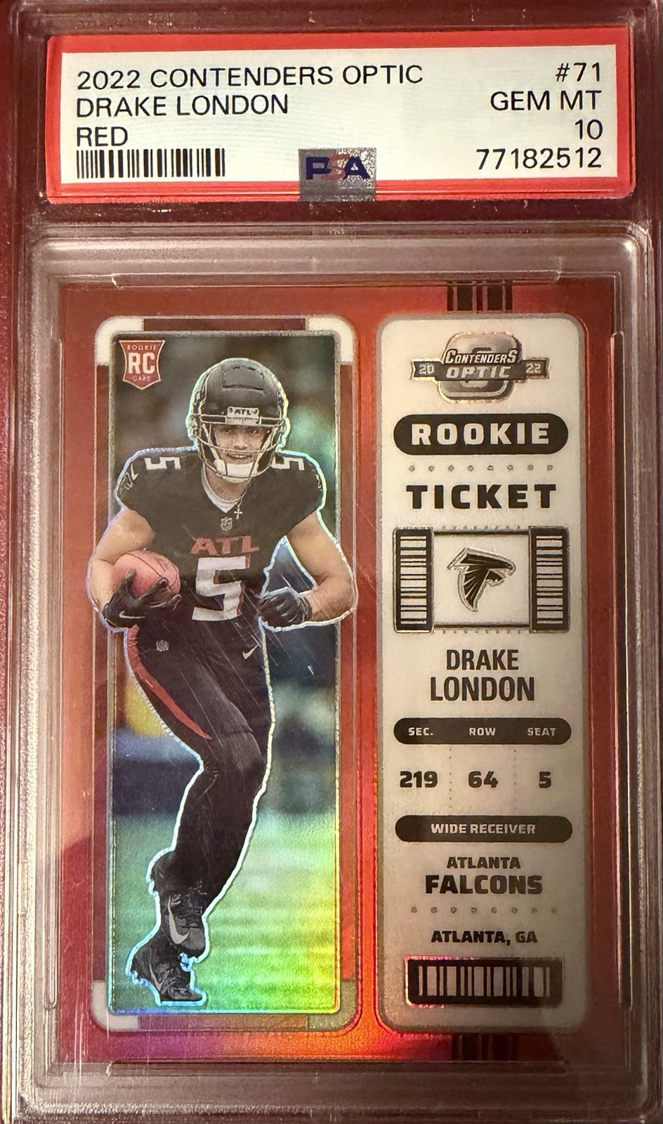 Drake London Panini Contenders Optic #71 Red