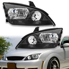 Fit 2005 2006 2007 Ford Focus Black Headlights Assembly Lamps Leftright