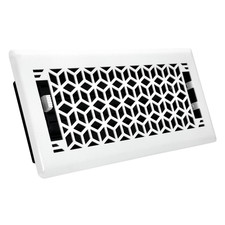 Sierra Grates Vector Design Glacier White Metal Floor Registers - 3 Sizes