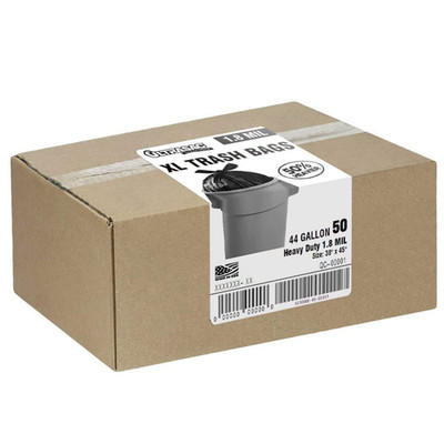 Heavy Duty 45 Gallon Trash Bags Huge 50 Count/W Ties) - 1.8 MIL - 38'' X 45'' - La