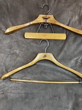 Lot of 2 Setwell 18" Heavy Duty Wooden Suit Hangers USA Made Original