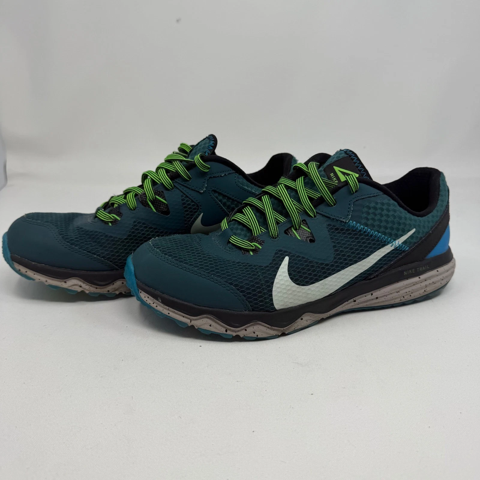 Nike Juniper Trail Running Shoes Mens 8 Teal Green Blue Black CW3808-301