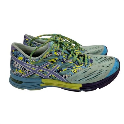 ASICS Gel Noosa Tri 10 Womens Running Shoes Blue Yellow Multi T580N Size 8.5