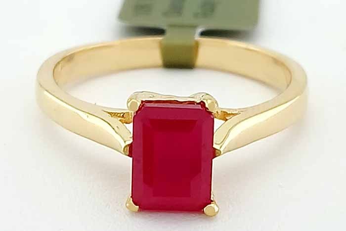 GENUINE 1.18 Cts RUBY RING SOLID 10k YELLOW GOLD - Free Certificate Appraisal
