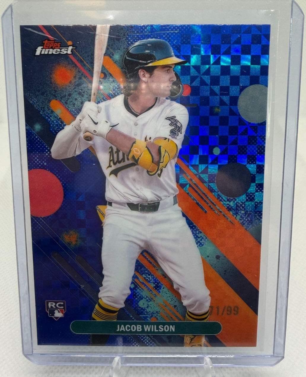 2025 Topps Finest Common Blue Checkerboard Refractor /99 Jacob Wilson Rookie RC