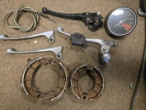 Motorcycle Parts Lot Levers Tack Brake shoes HONDA CD 175 ? models 1967-79 