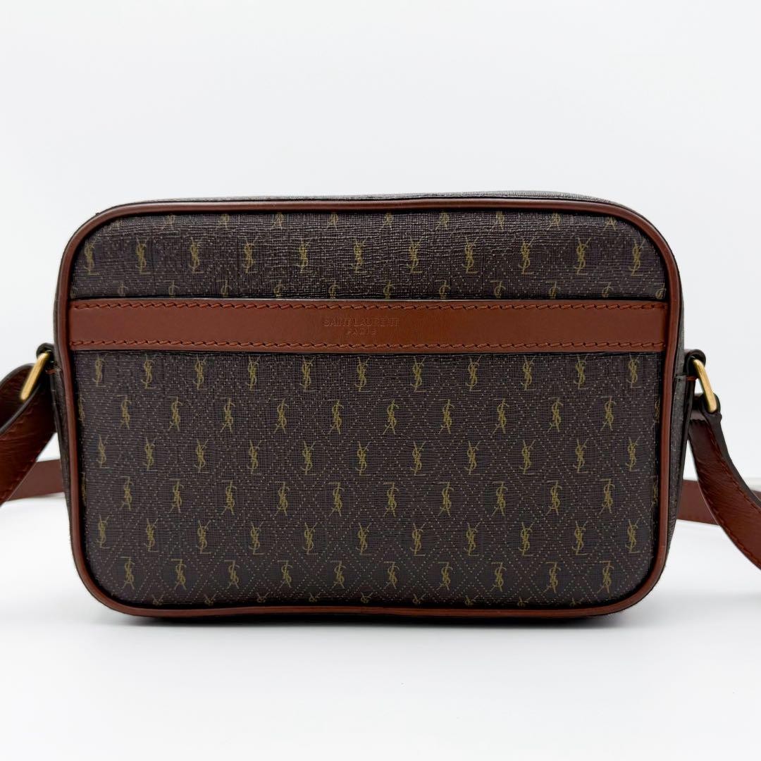 Borsa a tracolla uomo Saint Laurent tracolla monogramma PVC pelle marrone autentica