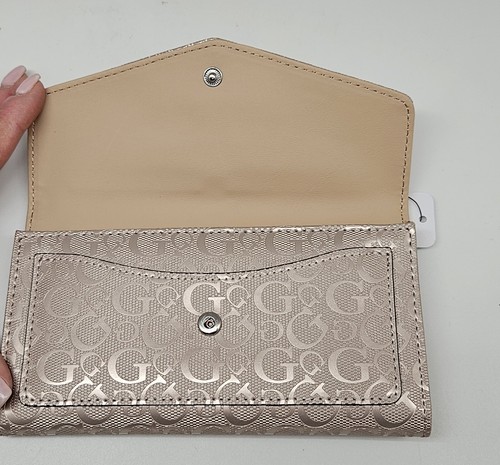 GUESS Womens Logo Flap Trifold Wallet YOU PICK ~ White ~ Rose Dust ~ Linen - Picture 8 of 16
