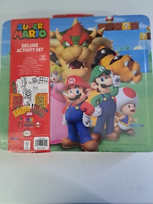 Nintendo Super Mario Deluxe Activity Set Coloring Book Set 500