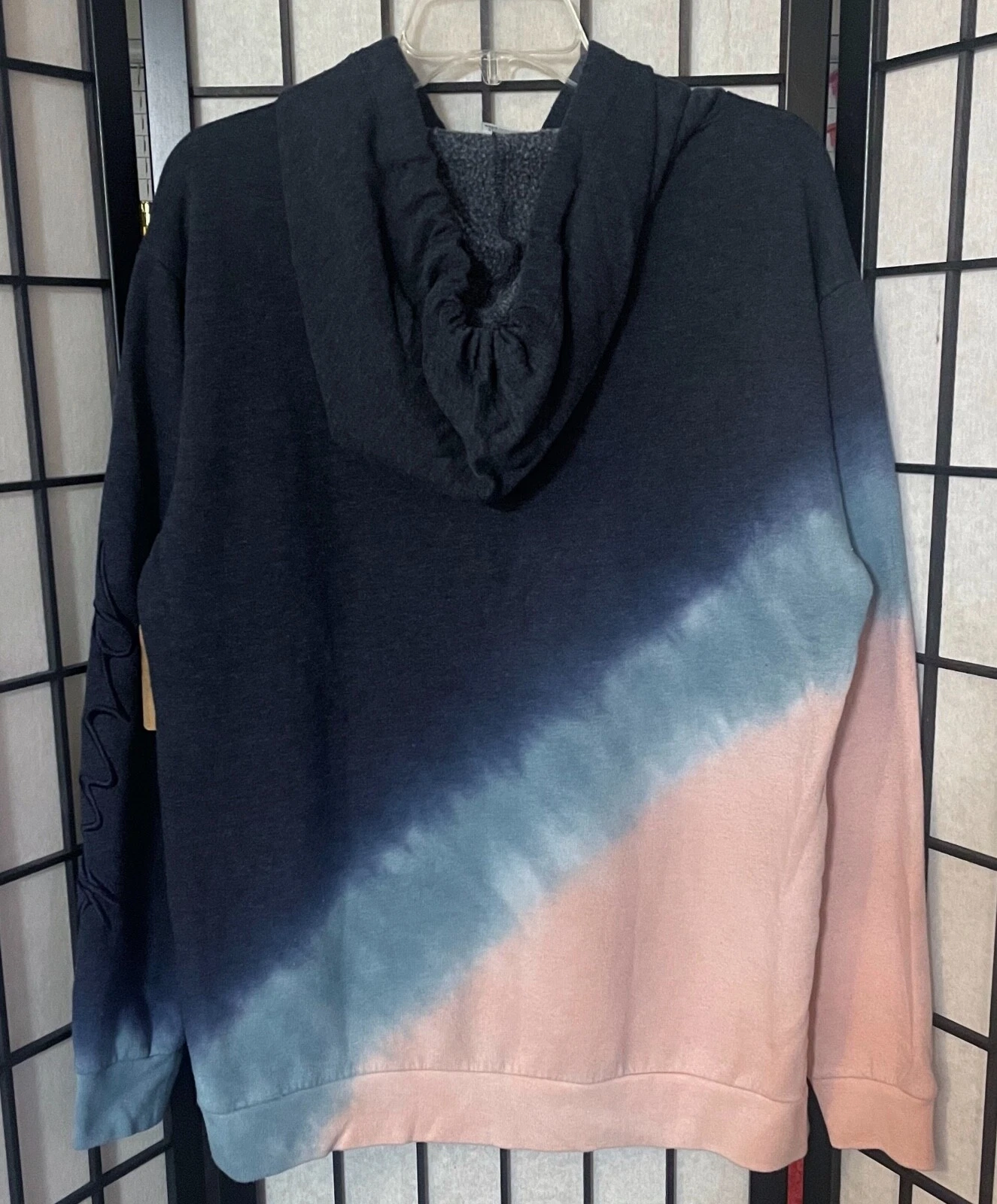 UNDERCOVER FELPA CON CAPPUCCIO MANICA CON LOGO VICTORIA'S SECRET ROSA SMALL BLU TIE TIE TIE NUOVA CON ETICHETTE