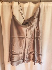 Victoria Secret Silk Slip / Chemise BRAND NEW from 2000 XL Cross Back GREY