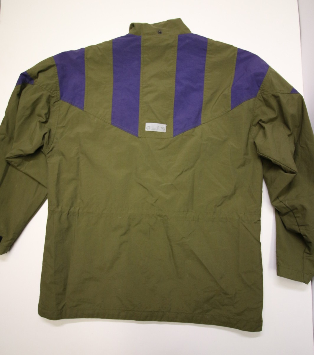 Vintage Adidas Zip Shell Jacket Mens M Nylon Olive Green Purple
