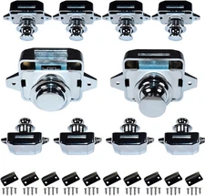 10x HQRP RV Yachts Push Button Latch Cabinet Door Catch Keyless Cupboard Locks