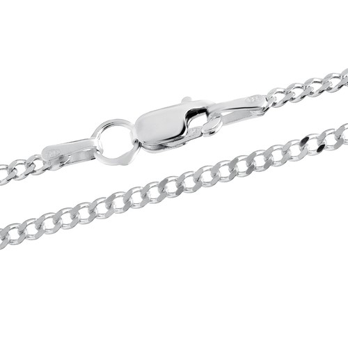 925 Sterling Silver Curb Chain Necklace mens 1.9 mm thick and strong