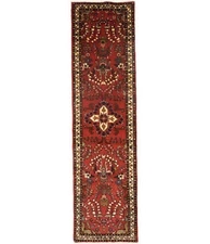 Handmade Vintage Oriental Runner Rug Red Floral Design Kitchen Carpet 2'5X9'7 ft