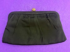 Vintage Women's Black Satin Clutch Purse Excellent Condition SALE 