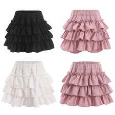Kids Girls Skirt Ruffled Dress Party Miniskirt Tiered Dancewear Cute Costume