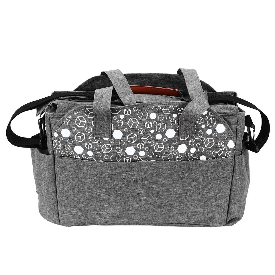 Diaper Bag Large Size Multi Pockets Gray Portable Diaper Tote with