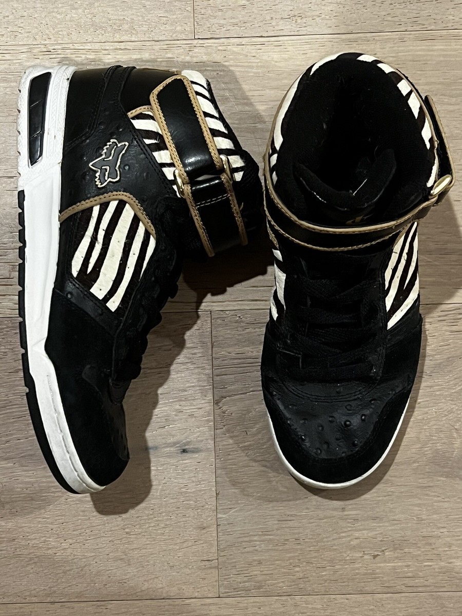 Fox Racing Overload Deluxe HiTop Zebrah Zebra Moto Black