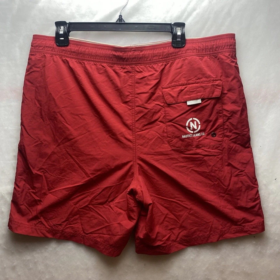 Мужские плавки Nautica NJC размер L (38) красные с карманами на шнурке шорты - Изображение 3 из 4