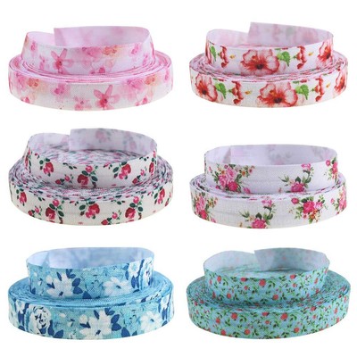 30 Yards Fold Over Elastic Floral Stretch FOE Elastics for Girl Hair Tie Head...