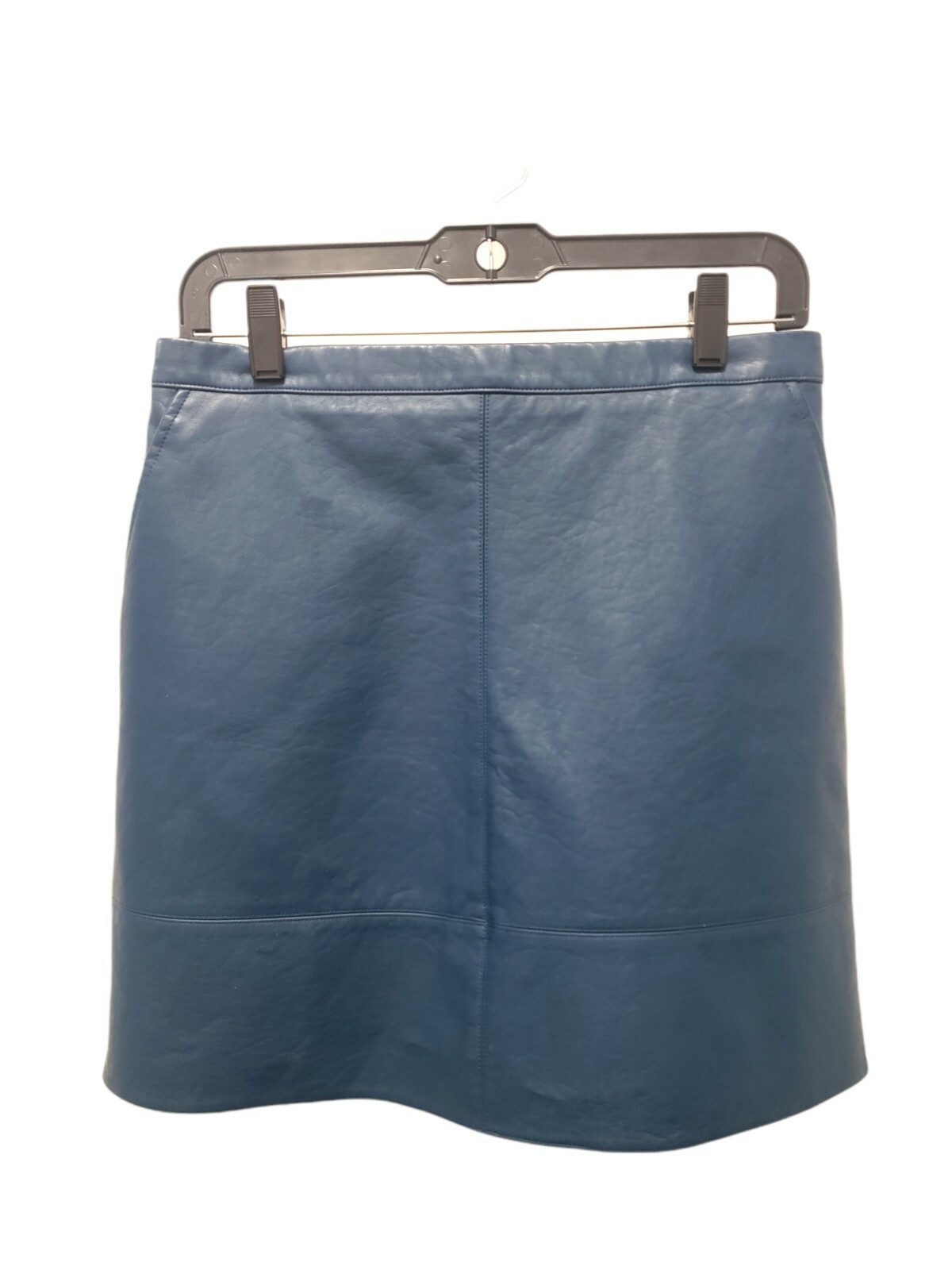 teal faux leather skirt