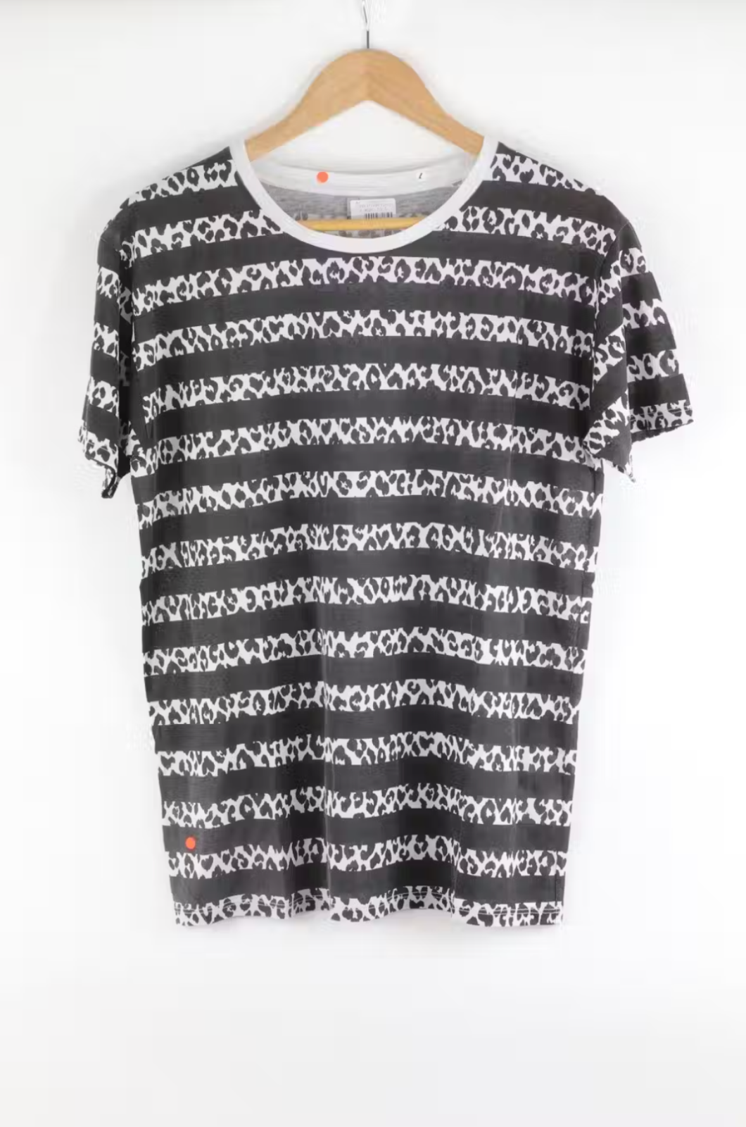 T shirt Saint Laurent Paris Babycat campione stampa a righe taglia M