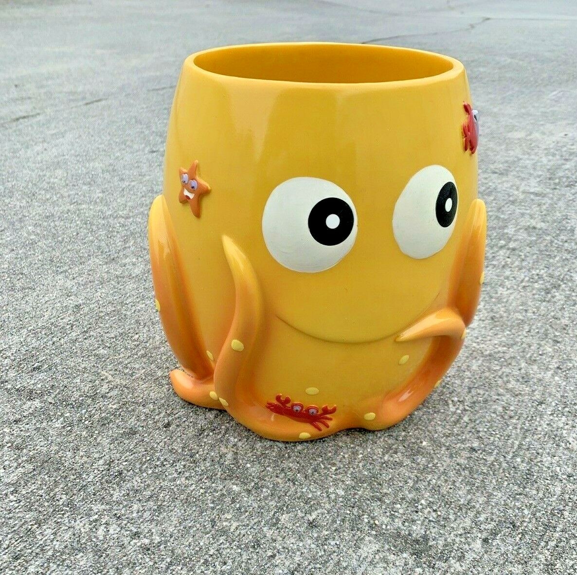 RARE Sponge Bob Nautical Deco Sea Octopus Lobster Starfish Crab Trash Can ❤️sj8j