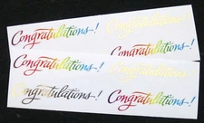 Two Sheets Vintage Mrs Grossman 2x6 inch 'Congratulations'  Stickers (c-1999)