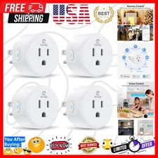 Mini Smart Plug 4-Pack: Automatic Control with Alexa & Google Home Integration