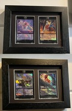 Trading Card Display Case 2 x 2 Sport Pokemon Wood Frame 35PT Magnetic Holders
