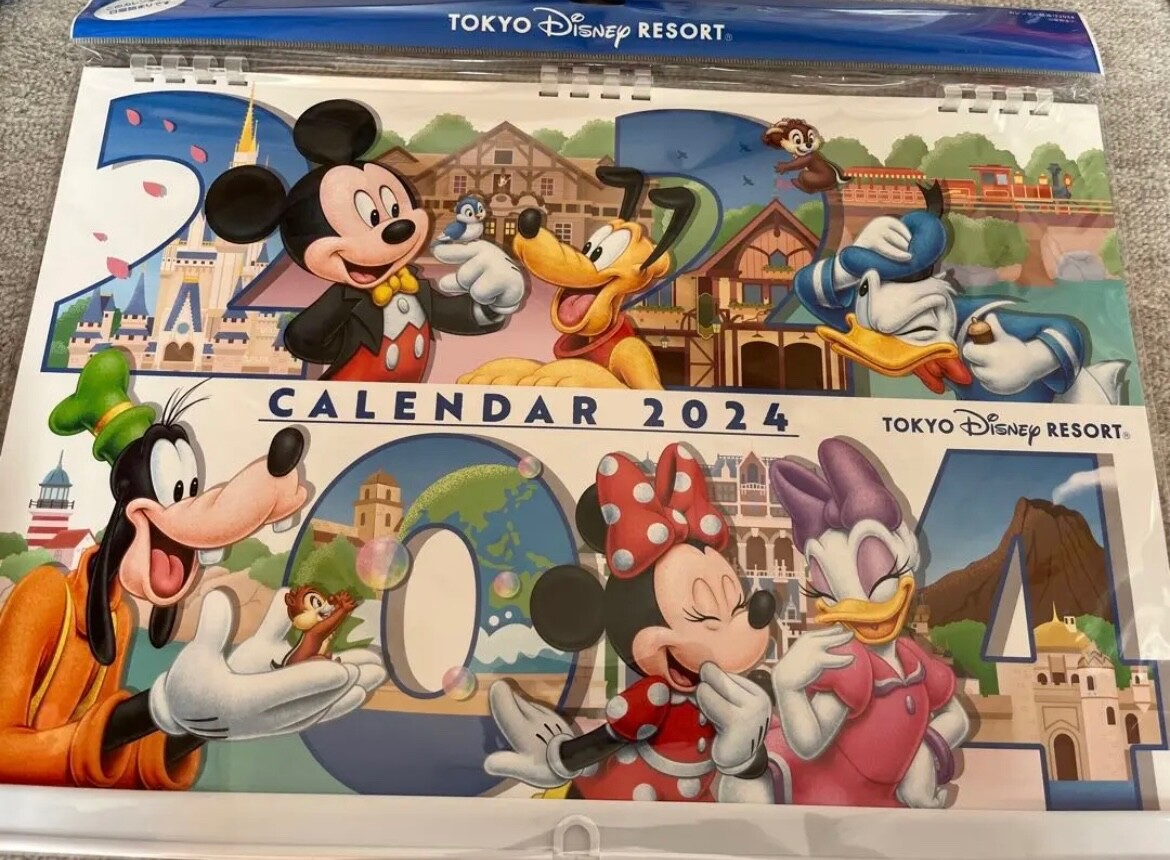 Tokyo Disney Resort Wall Calendar 2024 Mickey Minnie Donald Goofy
