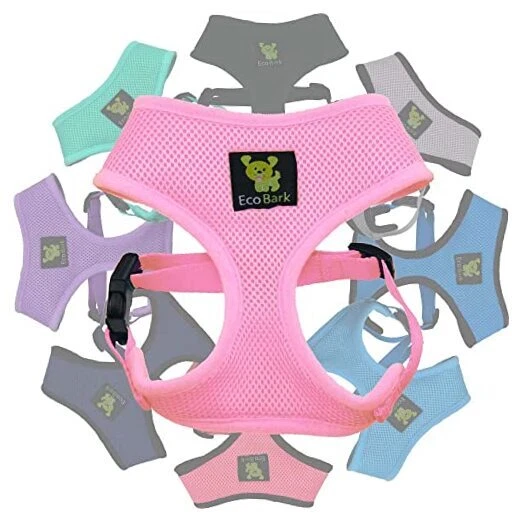 Dog Harness - Eco 3. Medium-10 to 17 lbs - Neck Up to 12.5 in Baby Pink