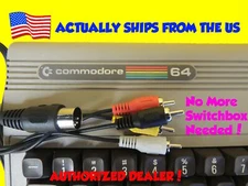 Composite Video Audio AV TV DIN RCA Cable for Commodore 64 C64 C-64  + More