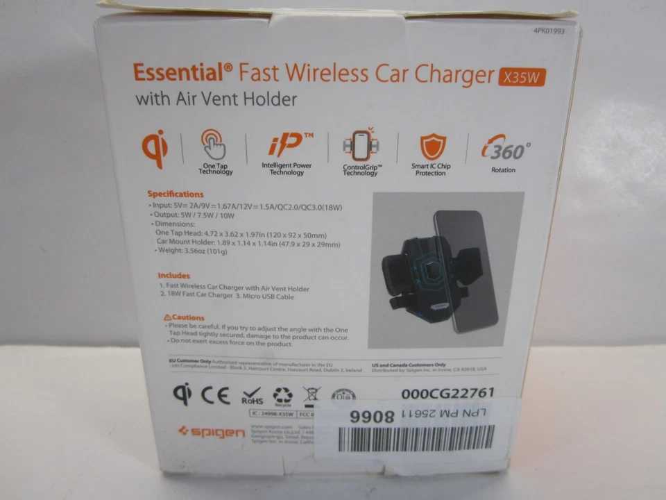 Spigen - Essential 快速无线车载充电器通风口(全新/开箱) — 第 2/4 张图片