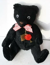 Hermann Teddy Bear Black Mohair White Eyes Limited Edition Fully Jointed Tags LE