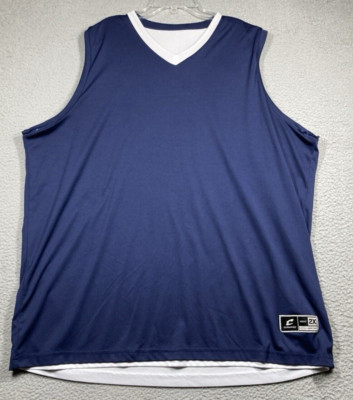 Champro Practice Jersey Men's 2X Navy Blue/White Reversible Sleeveless Stain