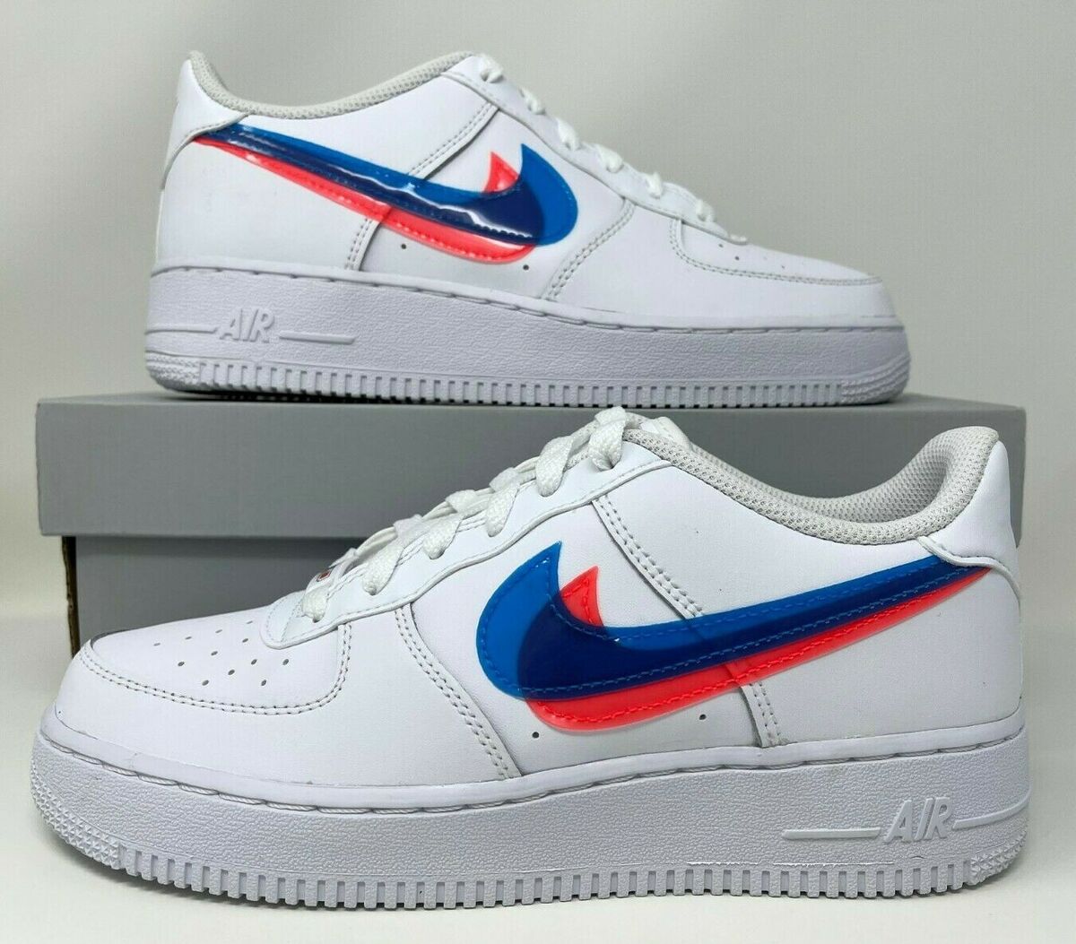 Nike Force 1 LV8 KSA TD White/Blue Hero-Bright Crimson - CJ7161